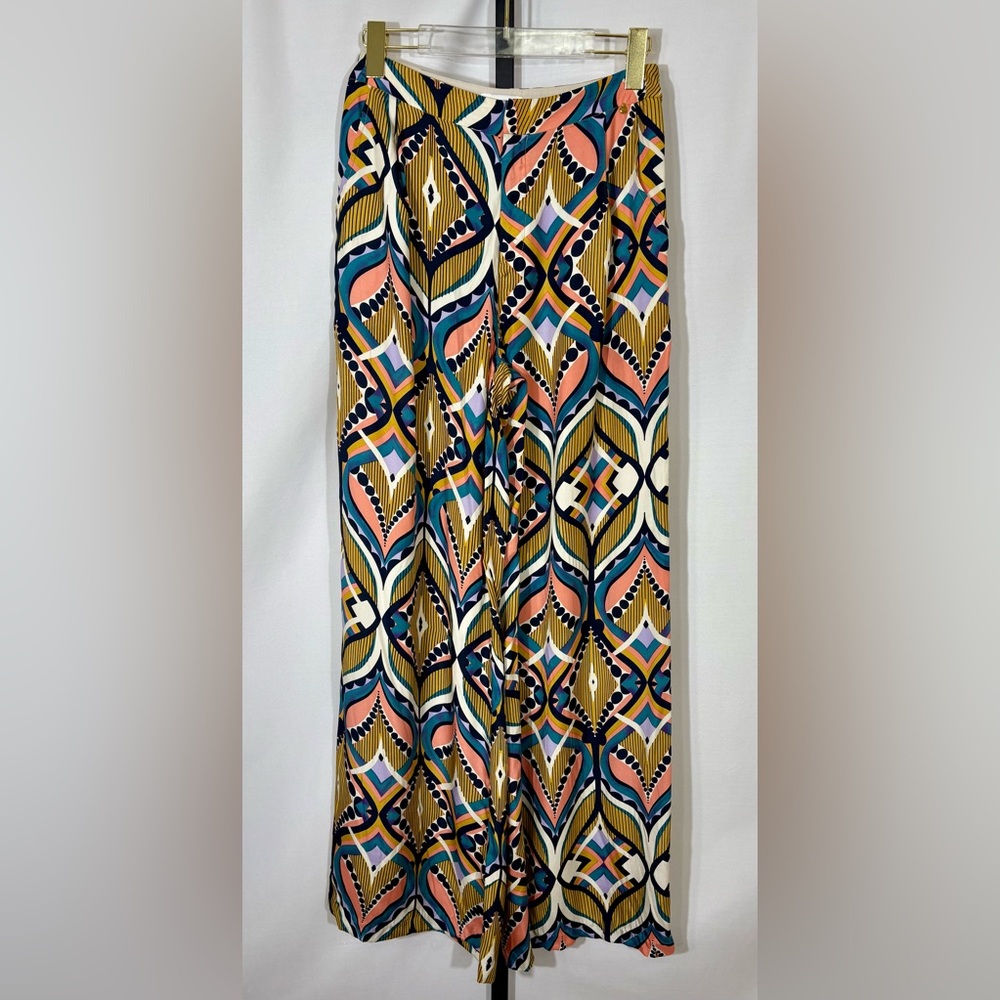 Harlyn Anthropologie Silk Retro Pattern Pants Size Medium